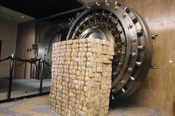 Money: Money Stacked By Bank Vault II by Vintage Images