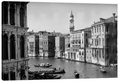 1920s-1930s Grand Canal From Rialto Bridge Venice Italy Canvas Art Print - Venice Art