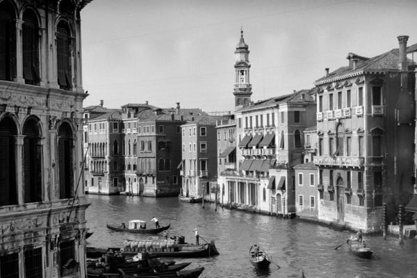 Veneto: 1920s-1930s Grand Canal From Rialto Bridge Venice Italy by Vintage Images