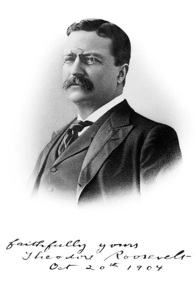 1900s Portrait Theodore Roosevelt The 26Th President Of The United States Here About 46 Years Old October 20 1904 by Vintage Images art print