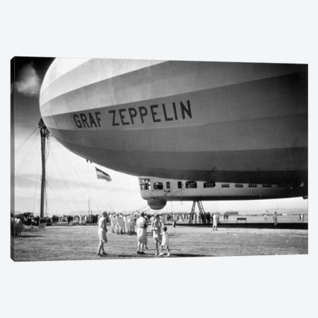 1920s-1930s People Looking At Gondola Of Graf Zeppelin Lz-127 German Rigid Lighter Than Air Airship Canvas Print #VTG68} by Vintage Images Canvas Wall Art