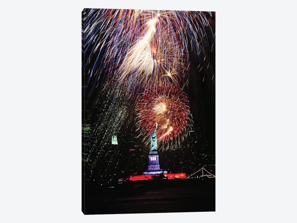 1980s Statue Of Liberty Fireworks New York NY USA by Vintage Images 1-piece Canvas Artwork