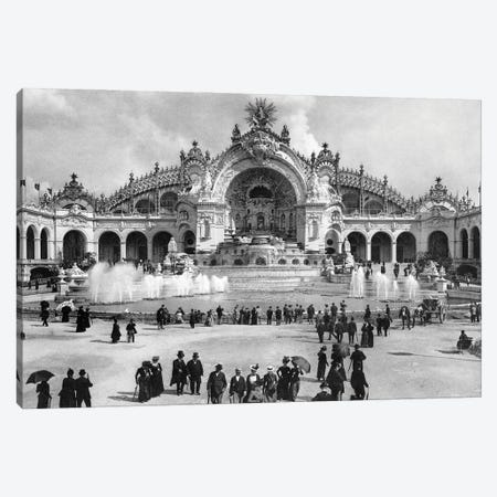 1900 Chateau Of Water At The Paris Exposition With Palace Of Electricity Behind Universelle World's Fair Paris France Canvas Print #VTG731} by Vintage Images Canvas Wall Art