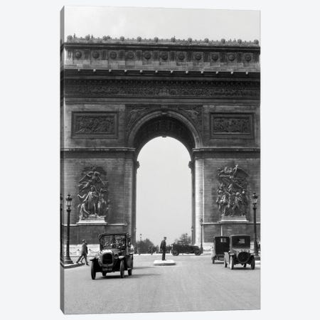 1920s 1930s Arc De Triomphe With Cars Paris France Canvas Print #VTG734} by Vintage Images Canvas Print