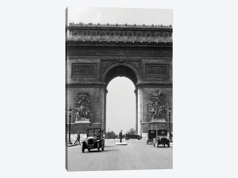 1920s 1930s Arc De Triomphe With Cars Paris France by Vintage Images 1-piece Canvas Wall Art
