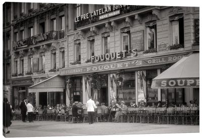1920s 1930s Fouquet'S Restaurant Cafe Corner Champs Elysees And George V Paris France Canvas Art Print - Paris Photography