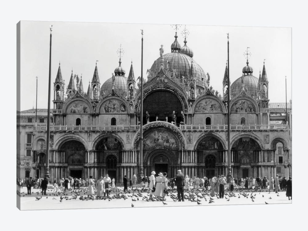 1920s 1930s St. Mark'S Cathedral Piazza San Marco Venice Italy by Vintage Images 1-piece Canvas Art