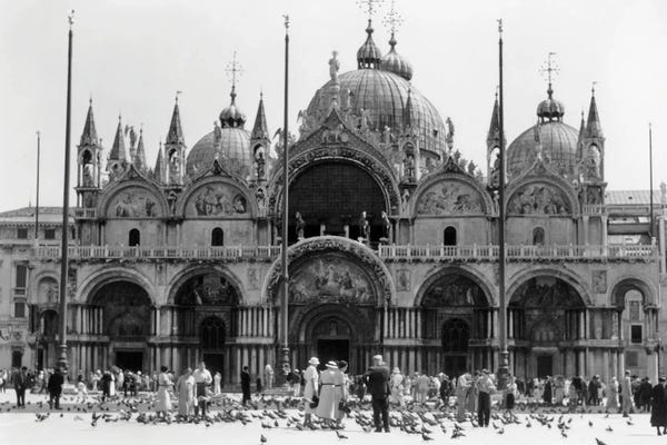 Venice: 1920s 1930s St. Mark'S Cathedral Piazza San Marco Venice Italy by Vintage Images