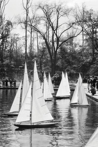 Pennsylvania: 1920s 1930s Toy Boat Regatta Gustine Lake Philadelphia Pa USA by Vintage Images