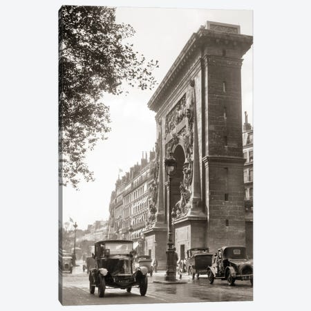 1920s Automobiles Passing Porte Saint Denis Arch At Saint Denis Boulevard First Of Four Triumphal Monuments In Paris France Canvas Print #VTG741} by Vintage Images Canvas Art Print