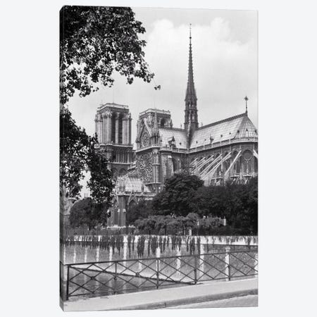 1920s Notre Dame Cathedral Eastern Facade Spire Roman Catholic Medieval French Gothic Architecture Built 1163 1345 Paris France Canvas Print #VTG748} by Vintage Images Canvas Print