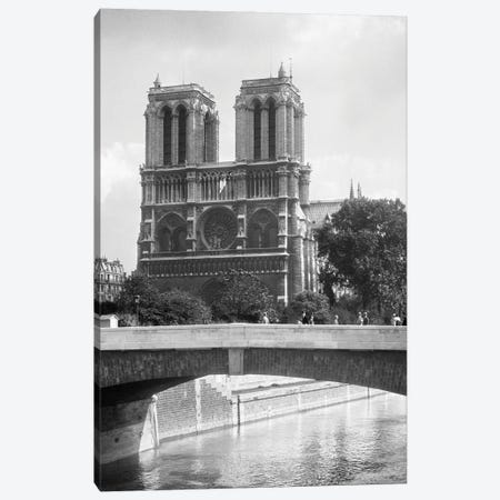 1920s Notre Dame Cathedral Western Facade Roman Catholic Medieval French Gothic Architecture Built 1163 1345 Paris France Canvas Print #VTG749} by Vintage Images Canvas Print