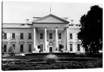 1920s-1930s The White House Washington Dc USA Canvas Art Print - Vintage & Retro Photography