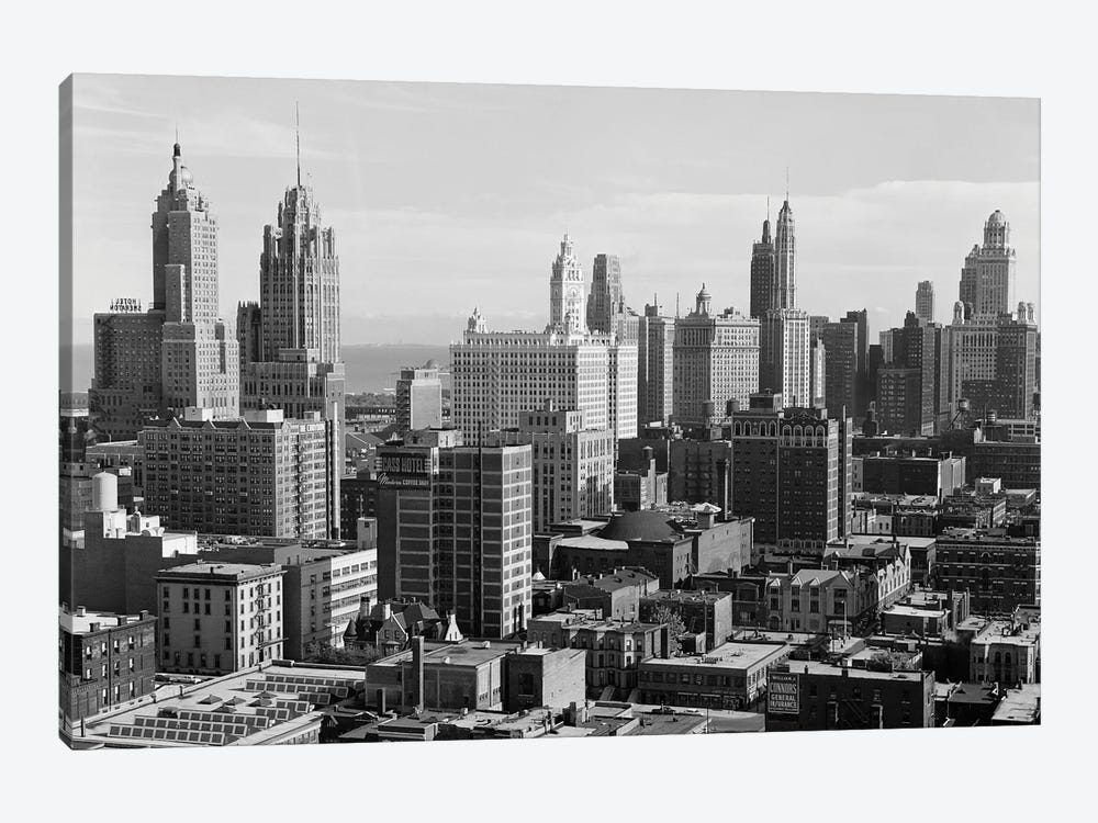 1940s 1950s The Loop Downtown Skyline Chicago Illinois USA by Vintage Images 1-piece Canvas Artwork