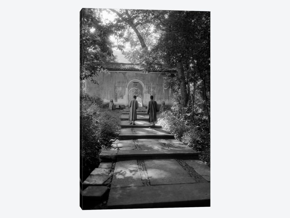 1920s-1930s Two Chinese Men In Robes Walking Up Quiet Garden Path by Vintage Images 1-piece Canvas Print
