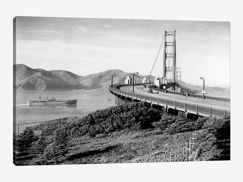 1940s Golden Gate Bridge From The San Francisco Side Looking To Marin County California USA by Vintage Images 1-piece Art Print