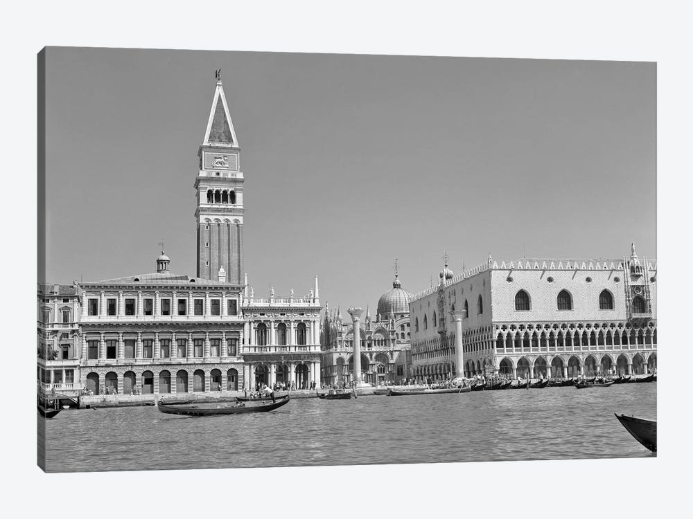 1950s 1960s Doges Palace And Gondolas In Harbor Venice Italy by Vintage Images 1-piece Canvas Print
