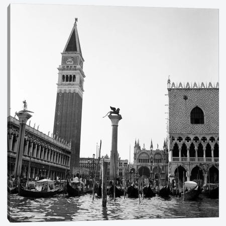 1920s-1930s Venice Italy Piazza San Marco Campanile Tower And Winged Lion Statue Canvas Print #VTG79} by Vintage Images Canvas Art Print