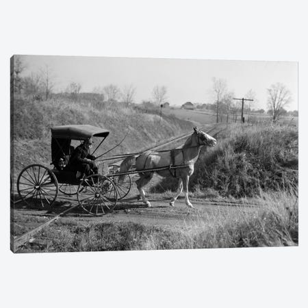 1890s-1900s Rural Country Doctor Driving Horse & Carriage Across Railroad Tracks Canvas Print #VTG7} by Vintage Images Canvas Artwork