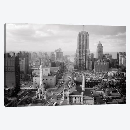 1950s Skyline View Water Tower Palmolive Building Along Michigan Avenue Chicago Illinois USA Canvas Print #VTG801} by Vintage Images Canvas Art