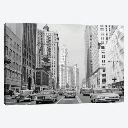 1960s 1963 Chicago Il USA Michigan Avenue Traffic Wrigley Building Canvas Print #VTG809} by Vintage Images Canvas Art