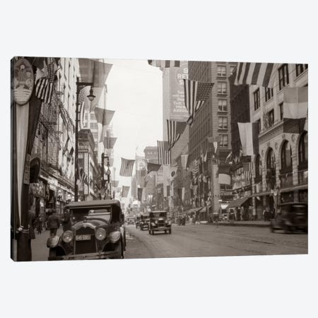 1926 Downtown Chicago State Street With American And Other National Flags Canvas Print #VTG80} by Vintage Images Canvas Wall Art