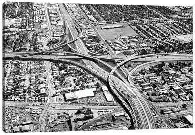1960s 1970s Junction Of Interstate Us10 And Us405 The 405 And The Santa Monica Freeway In Los Angeles California USA Canvas Art Print - Vintage Images