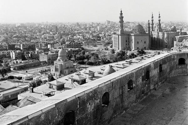 Cairo: 1960s 1970s View Of City And Mohammed Ali Mosque From The Citadel Cairo Egypt by Vintage Images