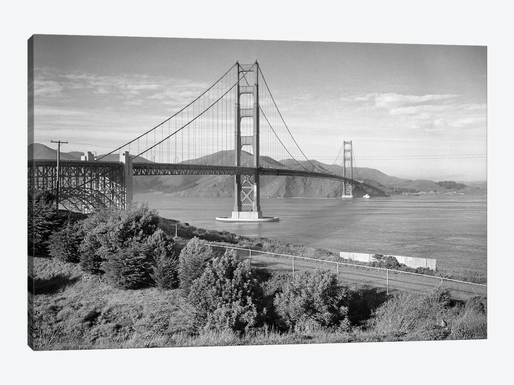 1960s Golden Gate Bridge Seen From San Francisco Ca USA by Vintage Images 1-piece Canvas Artwork