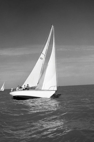 1960s Group Of Five Men Sailing On Large Sailboat by Vintage Images canvas print