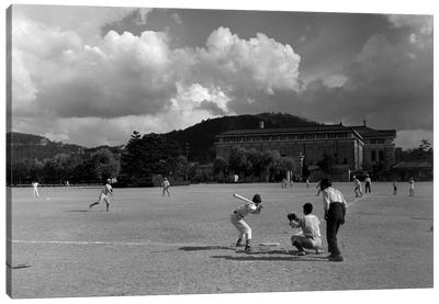 1930s American Sport Baseball Game Being Played In Kyoto Japan Canvas Art Print - Baseball Art