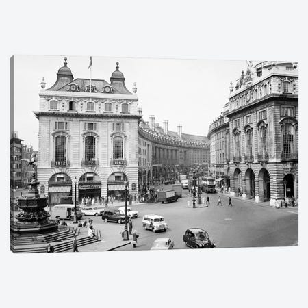 1960s Pedestrians And Cars Moving Around Piccadilly Circus 1819 With A View To The Regent Street Quadrant London England Canvas Print #VTG821} by Vintage Images Canvas Artwork