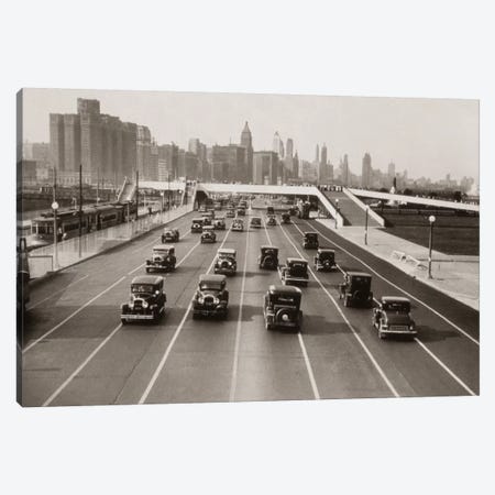 1930s Automobile Traffic Chicago Illinois USA Canvas Print #VTG85} by Vintage Images Canvas Print