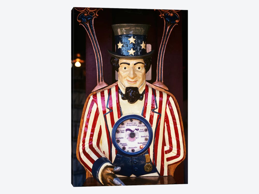 1890s-1900s-1910s Folk Art Uncle Sam Amusement Arcade Personality Game Machine by Vintage Images 1-piece Canvas Artwork
