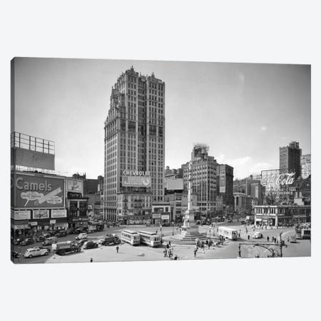 1930s Columbus Circle With Coca Cola Sign And Trolley Cars New York City USA Canvas Print #VTG93} by Vintage Images Canvas Print