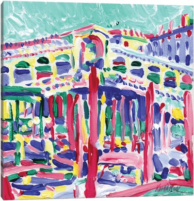 Gondolas Near Rialto Bridge In Venice Canvas Art Print - All Things Matisse