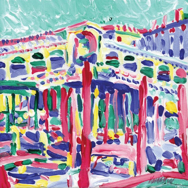 Homage To The Fauves: Gondolas Near Rialto Bridge In Venice by Vitali Komarov