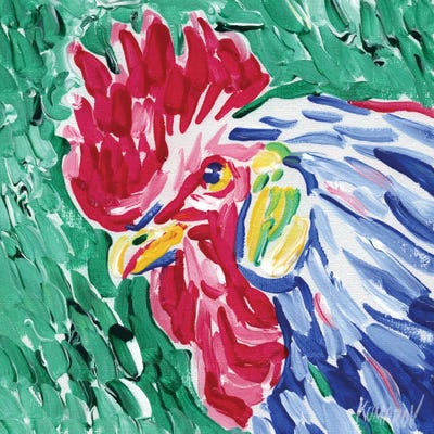 Colorful Rooster Head by Vitali Komarov framed wall art