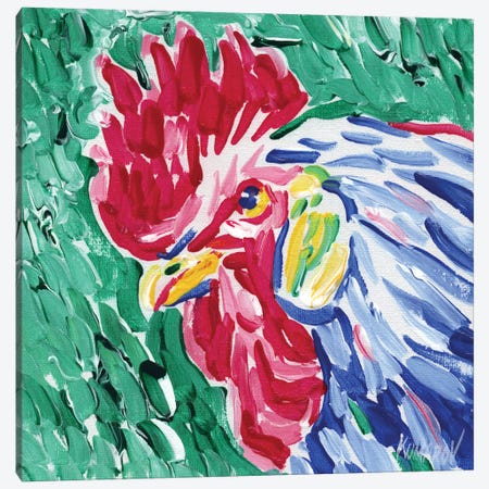 Colorful Rooster Head Canvas Print #VTK104} by Vitali Komarov Canvas Wall Art
