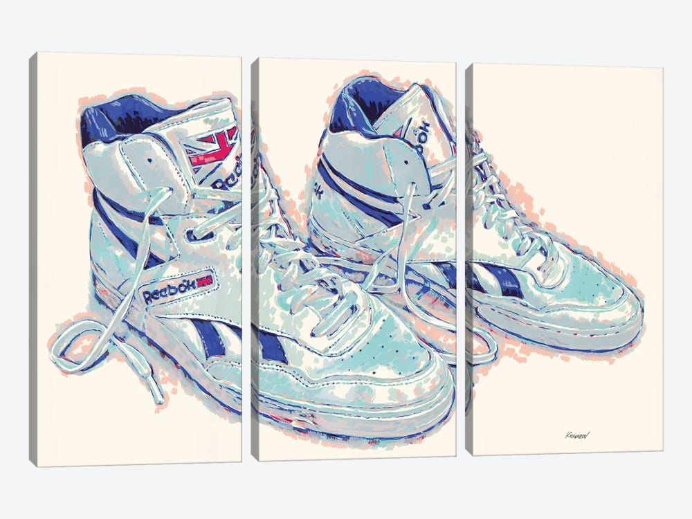Old Reebok Shoes by Vitali Komarov 3-piece Canvas Art Print