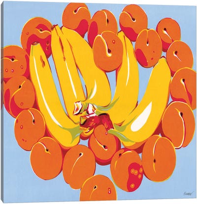 Apricots And Bananas Canvas Art Print - Banana Art
