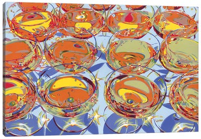 Glasses With Champagne Canvas Art Print - Champagne Art