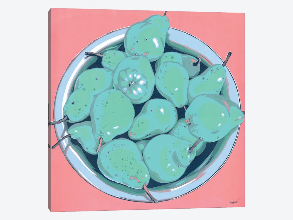Plate With Pears by Vitali Komarov 1-piece Canvas Artwork
