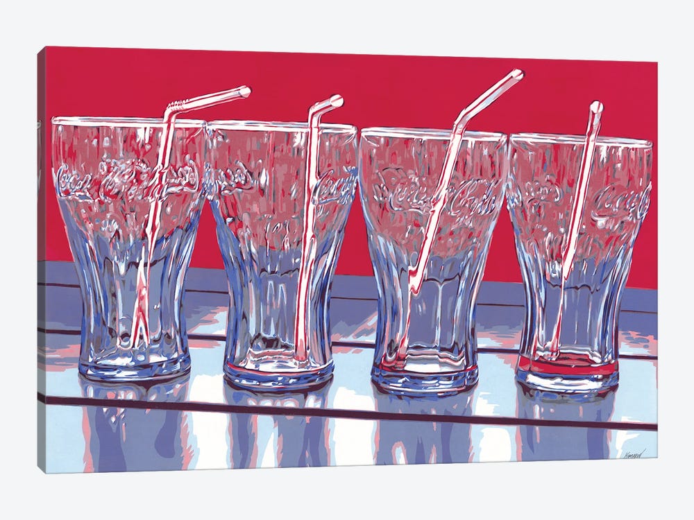 Coca-Cola Glasses by Vitali Komarov 1-piece Canvas Art
