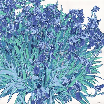 Iris Flowers Garden by Vitali Komarov art print