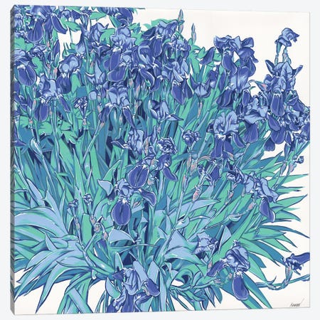 Iris Flowers Garden Canvas Print #VTK121} by Vitali Komarov Art Print