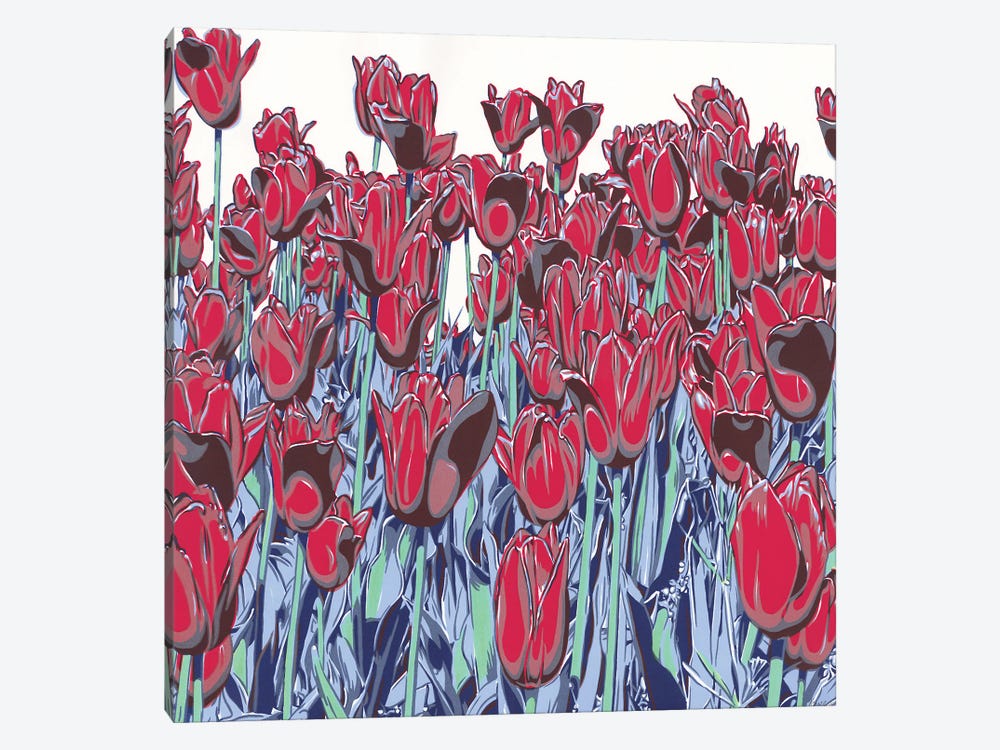 Tulips Filed by Vitali Komarov 1-piece Canvas Art