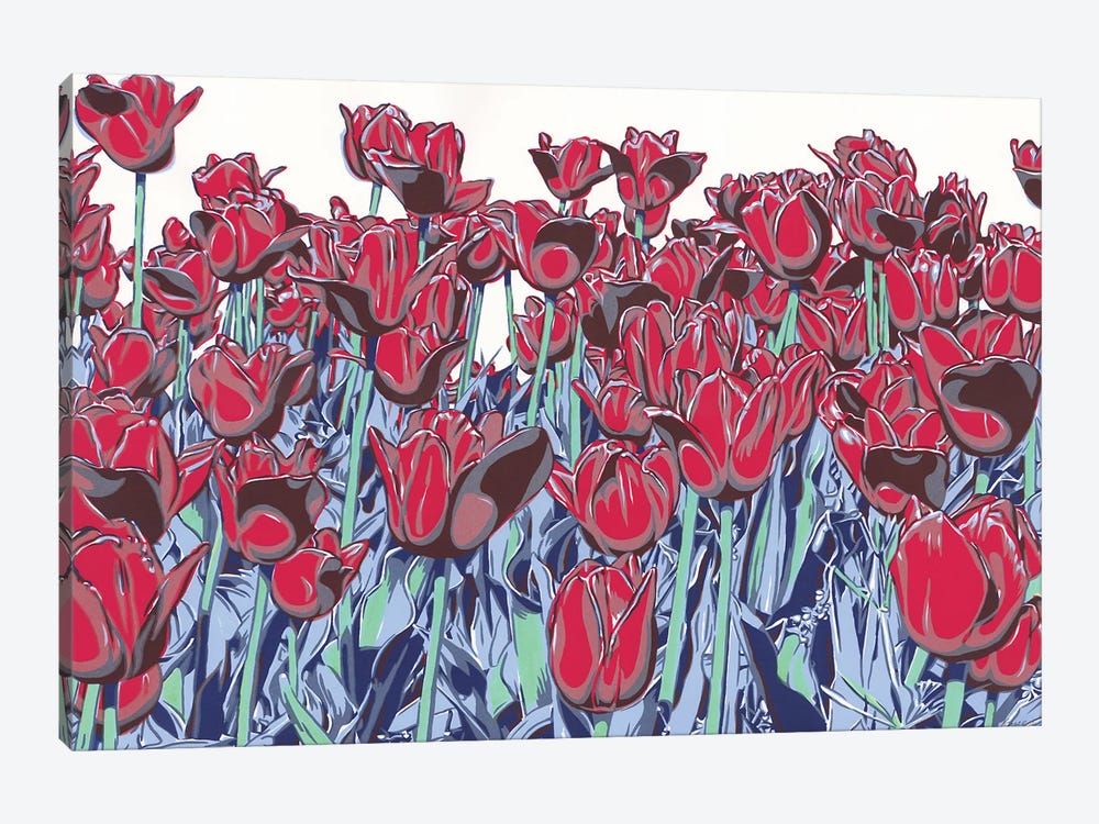 Red Tulip Field by Vitali Komarov 1-piece Canvas Print