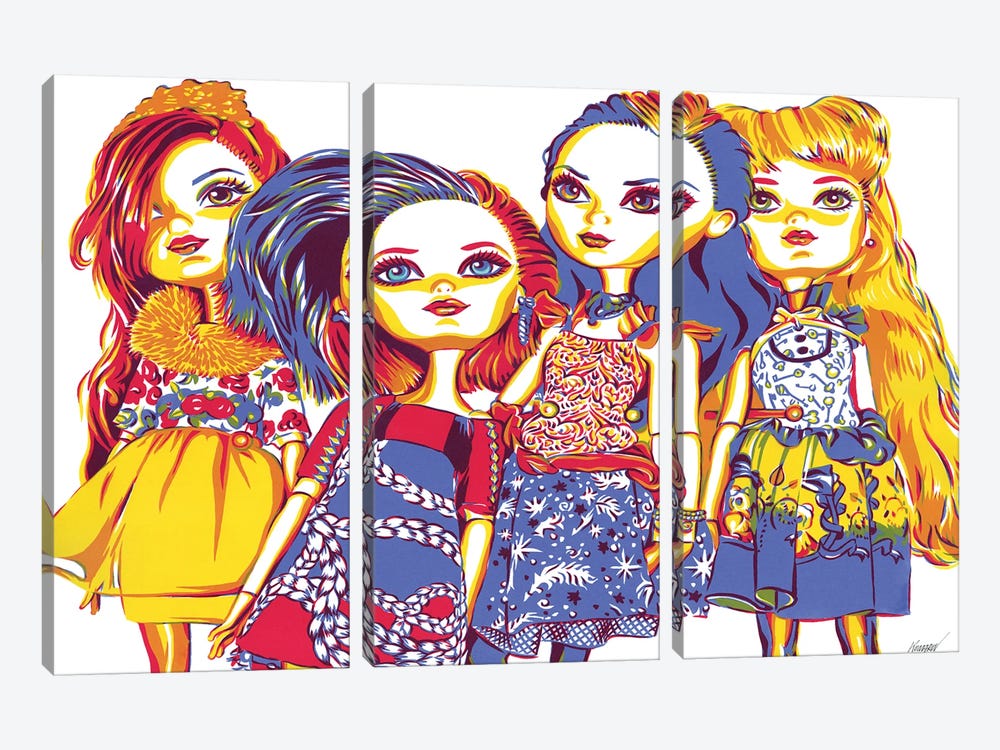Barbie Dolls by Vitali Komarov 3-piece Canvas Art