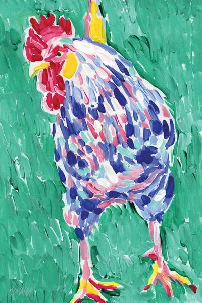 Rooster In The Grass by Vitali Komarov framed wall art